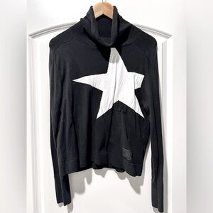 DKNY Star Sweater cowl turtleneck knit sweater top